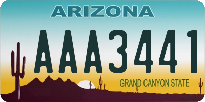 AZ license plate AAA3441