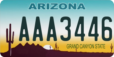 AZ license plate AAA3446