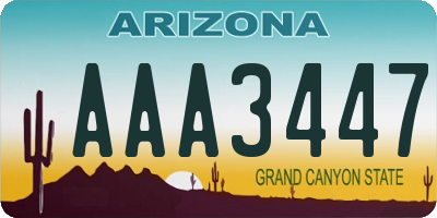 AZ license plate AAA3447