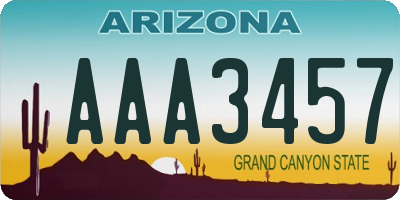 AZ license plate AAA3457