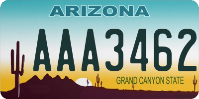 AZ license plate AAA3462