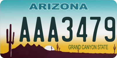 AZ license plate AAA3479