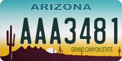 AZ license plate AAA3481