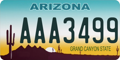 AZ license plate AAA3499