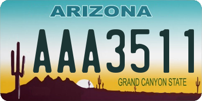 AZ license plate AAA3511