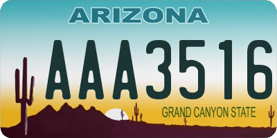 AZ license plate AAA3516