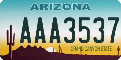 AZ license plate AAA3537