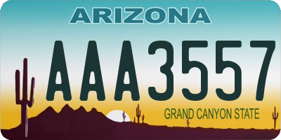 AZ license plate AAA3557