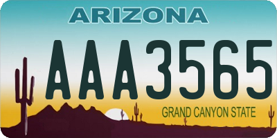 AZ license plate AAA3565