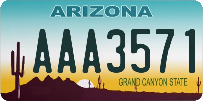 AZ license plate AAA3571