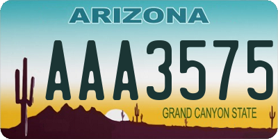 AZ license plate AAA3575