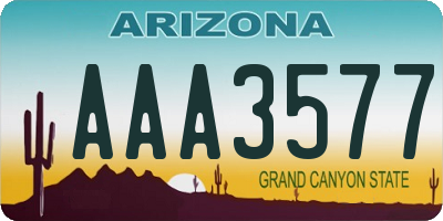 AZ license plate AAA3577