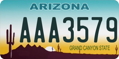 AZ license plate AAA3579