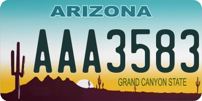 AZ license plate AAA3583