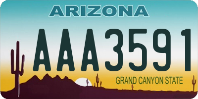 AZ license plate AAA3591