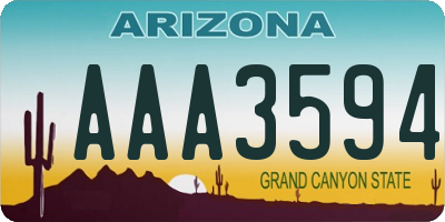 AZ license plate AAA3594