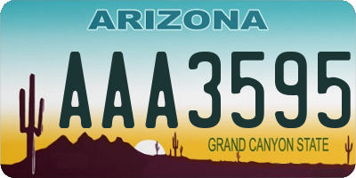 AZ license plate AAA3595