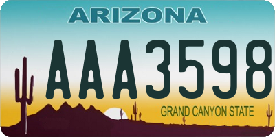 AZ license plate AAA3598