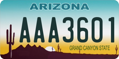 AZ license plate AAA3601