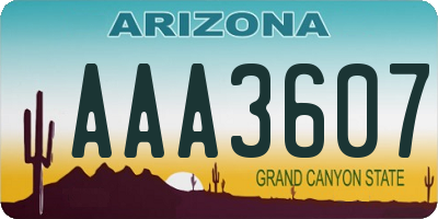 AZ license plate AAA3607