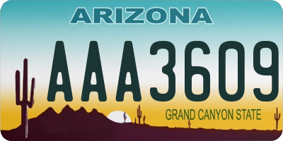 AZ license plate AAA3609