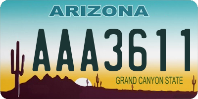 AZ license plate AAA3611