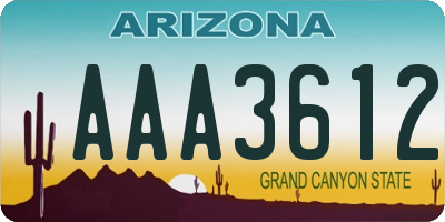 AZ license plate AAA3612