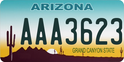 AZ license plate AAA3623