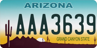 AZ license plate AAA3639