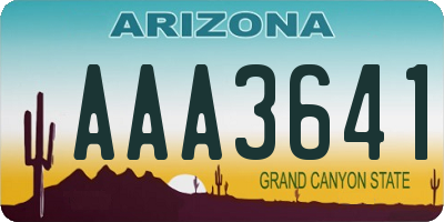 AZ license plate AAA3641
