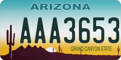AZ license plate AAA3653