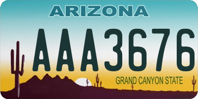 AZ license plate AAA3676