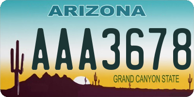 AZ license plate AAA3678