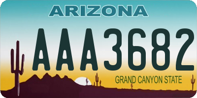 AZ license plate AAA3682