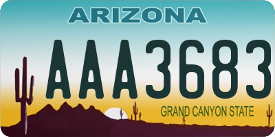 AZ license plate AAA3683