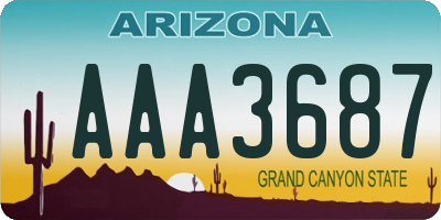 AZ license plate AAA3687