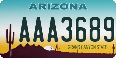 AZ license plate AAA3689