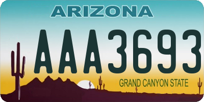 AZ license plate AAA3693