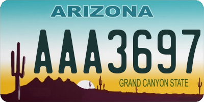 AZ license plate AAA3697