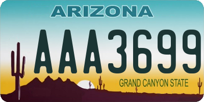AZ license plate AAA3699