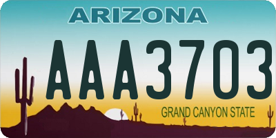 AZ license plate AAA3703