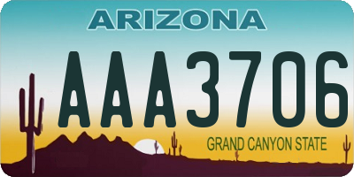 AZ license plate AAA3706