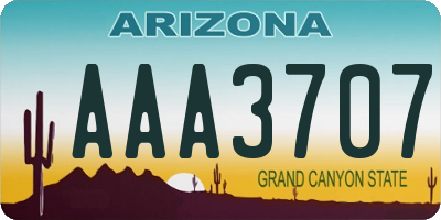 AZ license plate AAA3707