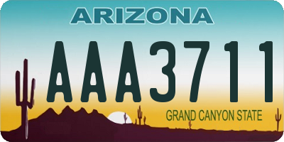 AZ license plate AAA3711