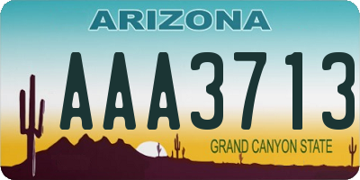 AZ license plate AAA3713