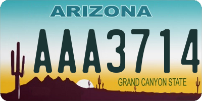 AZ license plate AAA3714