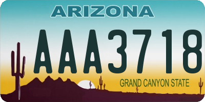 AZ license plate AAA3718