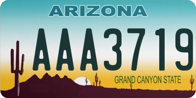 AZ license plate AAA3719