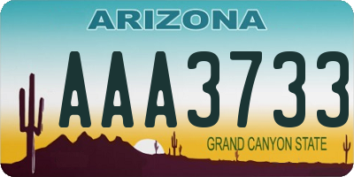 AZ license plate AAA3733