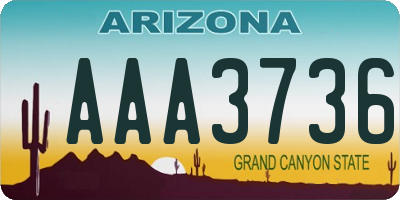 AZ license plate AAA3736